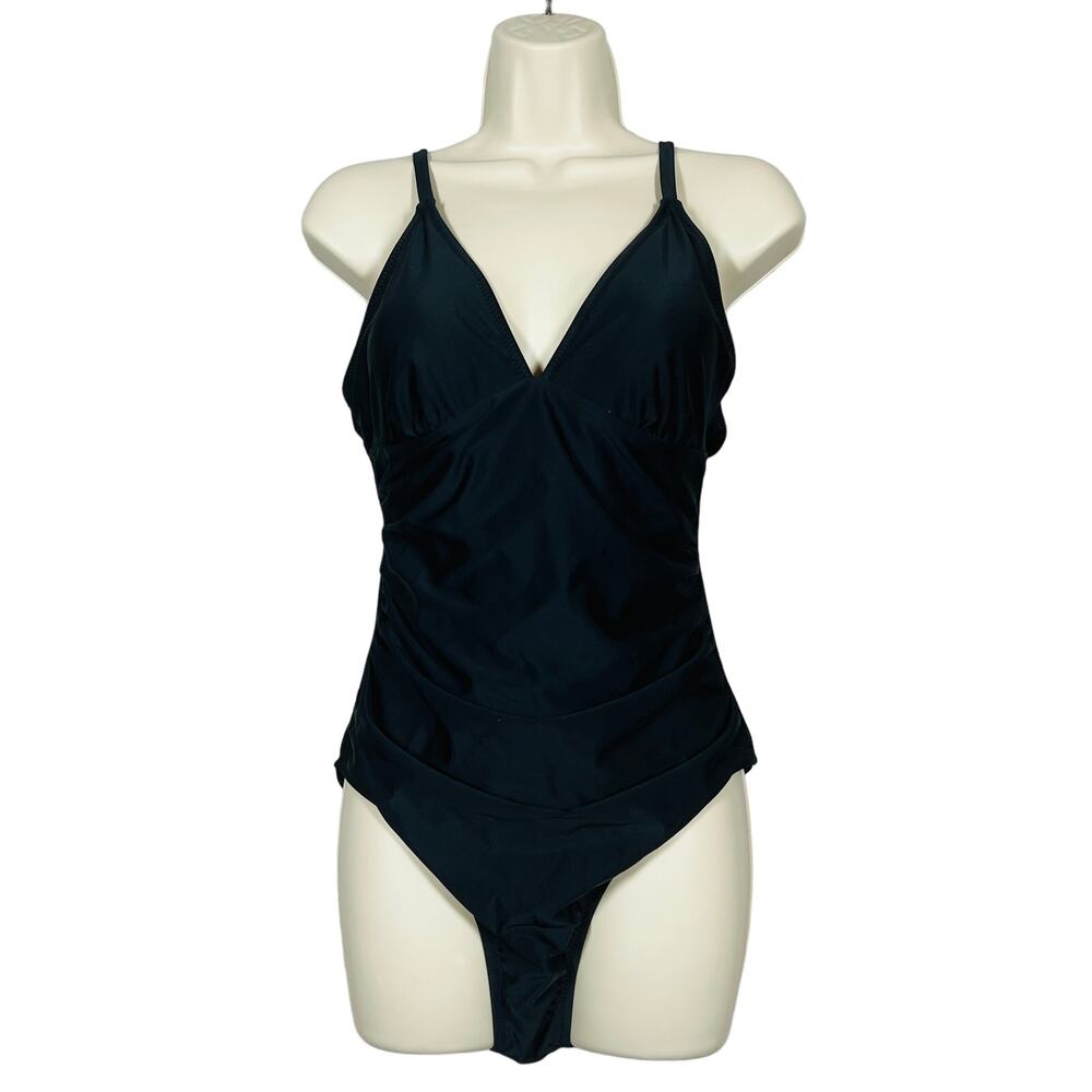 NEW! Cupshe One Piece Swim Suit Bathing Black \Beach Lake Resort - L